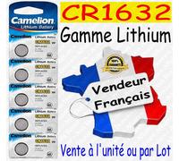 Camelion Piles bouton au lithium CR1632 – Lot de 5