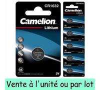 5 Piles CR1632 Camelion Bouton Lithium 3V