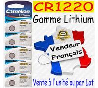 5 Piles CR1220 / 5012LC Camelion Bouton Lithium 3V