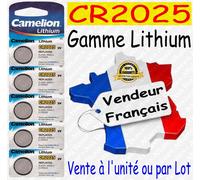 Camelion Piles bouton CR2025 / 5003LC Lithium 3V Lot de 5