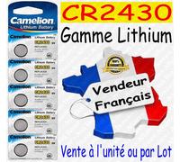 Camelion Piles CR2430 Bouton Lithium 3V – Pack de 5