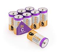 Piles C - Lot de 8 Piles | GP Extra | Batteries Alcalines Type C Baby lr14 1,5v - Longue durée