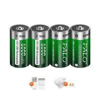 Piles C rechargeables, rechargeables par USB, 15V, 4 pièces taille C