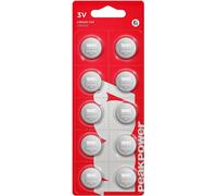 Piles CR2032-Lot de 10100% PeakPowerBouton Lithium CR 2032 3V- Haute Performance pour dispositifs Portables et médicaux,Porte-clés et balances