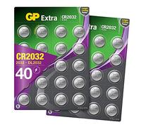 Piles CR2032 - Lot de 40 | GP Extra | Bouton Lithium CR 2032 3V - Haute Performance