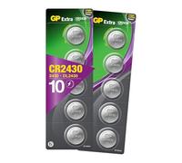 Piles CR2430 - Lot de 10 Piles | GP | Batteries 2431 Lithium 3V - Longue durée