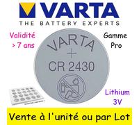 Piles CR2430 VARTA - Dispo aussi CR 2016 2025 2032 2450 LR03 LR6 6LR61 LR14 LR20