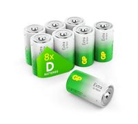 Piles D - Lot de 8 Piles | GP Extra | Batterie Type D LR20 1,5V alcaline - Longue durée et Haute Performance pour Le Quotidien | Durée de Vie de 10 Ans