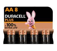Piles Duracell Pack de 8 piles alcalines AA Duracell Plus, 1,5V LR06