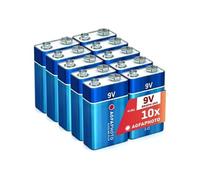 AgfaPhoto Piles alcalines 9V (6LR61) – Lot de 10, longue durée de vie, conservation 7 ans