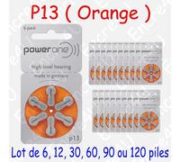6 Piles Auditives p13 Power One Zinc-Air