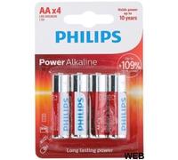 Philips Piles alcalines Power LR6P4B/05 AA 1,5 V – Pack de 4