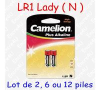 Piles alcalines N Camelion LR1 1.5V 800mAh - 2 pièces