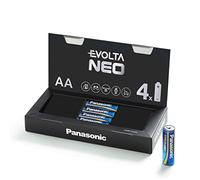Piles Panasonic AA EVOLTA Neo, Paquet de 4, Pile alcaline, AA Mignon LR6 1,5V, Pile alcaline High Premium, Emballage Cadeau