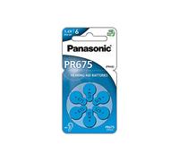 Piles Panasonic PR675 Zinc Air pour appareils auditifs, Type 675, 1,4 V, Piles pour appareils auditifs, 6 dans Un Paquet, Bleu