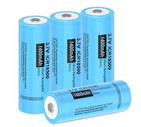 Piles Rechargeables 18500 ICR18500 Batterie au Lithium li-ION 3,7V 1400mAh pour Lampe de Poche,Lot de 4,PKCELL,(Veuillez Noter Les informations de Taille)