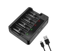 Piles rechargeables AA 3 A - Chargement rapide USB - Avec lumières LED - 4 emplacements - Piles rechargeables Ni