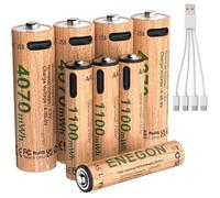 Piles Rechargeables AA et AAA au Lithium 1,5V,4 AA 4070mWh+4 AAA 1100mWh,Recharge USB-C avec Câble 1-à-4,pour Télécommande,Balance