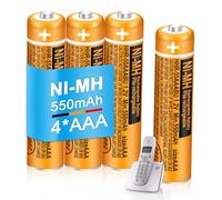 Piles rechargeables AAA 550 mAh 1,2 V Ni-MH pour téléphone sans fil Panasonic
