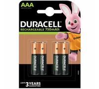Piles rechargeables AAA accu NiMH LR03 HR03 Duracell pile batteries lot 4 piles