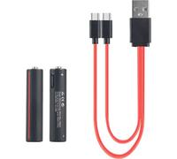 Piles rechargeables AAA au lithium, charge rapide par USB, capacité de 600mWh, 2 pièces avec câble, 1,5V