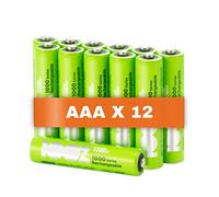 Piles Rechargeables AAA - Lot de 12 Piles | 100% PeakPower | Batteries AAA LR3 Rechargeables 1.2v Minh 800 mAh - Pré-Chargées Haute capacité