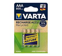 Piles Rechargeables ACCU AAA - LR03, 800 mA (Blister 4 unités) Ø10,5 x 44,5 mm. Recharge Efficace et Durable, idéale pour Les appareils fréquemment utilisés. Économie d'énergie et Protection de