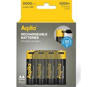 Aqiila Piles rechargeables AA USB-C Li-Ion 2000 mAh 1,5 V x4