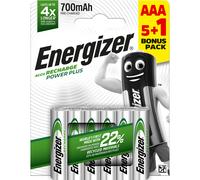 Pack de 5 piles rechargeables + 1 AAA (HR6) POWER PLUS 700mAh