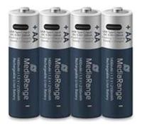 Piles Rechargeables USB-C - MediaRange - AA - 1,5V - 1400mAh - Lot de 4 Bleu