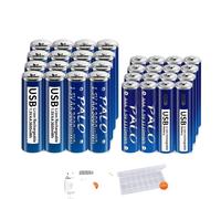 Piles USB rechargeables AA+AAA, grande capacité 3600mWh/1110mWh, longue durée de vie des cycles , 16AA et 16AAA