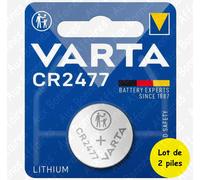 VARTA Piles Bouton CR2477, lot de 1, Lithium Coin, 3V, emballage sécurisé pour les enfants, pour petits appareils électroniques - clés de voiture, télécommandes, balances
