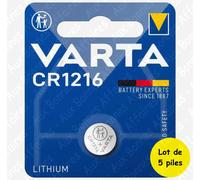 Varta Pile bouton CR1216 – Lithium 3V – lot de 1