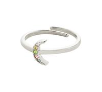 Pilgrim Bague 'Lulu' bleu clair / vert clair / rose / argent, Taille 50-60