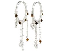 Pilgrim Boucles d'oreilles 'Mylan' brun foncé / argent / transparent, Taille One Size