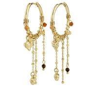 Pilgrim Boucles d'oreilles 'Mylan' or / rouge / noir, Taille One Size