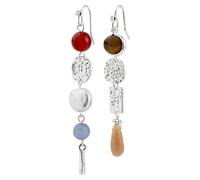 Pilgrim Boucles d'oreilles 'Sense' bleu clair / marron / rouge ru rgent, Taille One Size