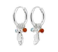 Pilgrim Boucles d'oreilles 'Sense' rouge / argent / transparent, Taille One Size
