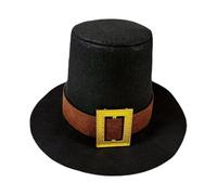 Pilgrim Hat Kids - Thanksgiving Adjustable Costume Headwear, Black Novelty Top Hat, Comfortable Lightweight Build, Durablee Shape Retention Design | Classic Holiday Outfit Accessory, Simple Wear Fit