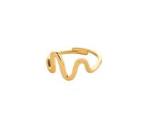 Pilgrim LULU wavy stack Bagues Laiton plaqué or 632532004 - Femme - Quartz - Laiton