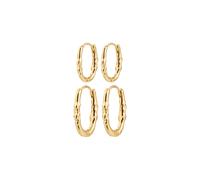 Pilgrim Sense hoop earrings, 2-in-1 set Boucles d'oreilles Laiton plaqué or 132542053 - Femme - Laiton