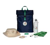 PILGRIM'S BACKPACK, Kit sac à dos du pèlerin en tissu RPET complet avec accessoires, capacité 28 l, produit officiel Jubilé 2025, bleu, Taille Unique