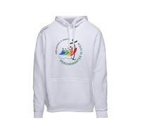 PILGRIM'S Backpack Sweat Unisexe en Coton Jubilé avec Capuche et imprimé, Produit Officiel Jubilé 2025, Blanc, S