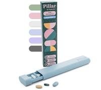 Pilier 7 jours | Pilulier de voyage hebdomadaire | Facile à ouvrir - 7 compartiments | Pilulier de qualité supérieure pour médicaments quotidiens, suppléments, vitamines | Sans BPA | Bleu poudre