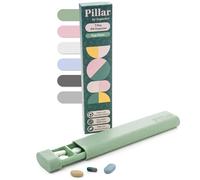Pilier de 7 jours | Organiseur de médicaments en paille de blé sans BPA | Conteneur hebdomadaire pour comprimés | Pilulier esthétique pour médicaments | Joli étui de voyage pour vitamines (vert sauge)