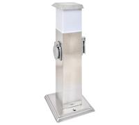Pilier de prise de jardin avec lampe Acier inoxydable