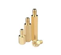 Pilier d'espacement hexagonal en laiton, Lot de 5/6/8/10/20 entretoises hexagonales en laiton M4 mâles et femelles, boulons filetés for panneau, vis x L + 6 mm(M4x25mm 6mm 10pcs)