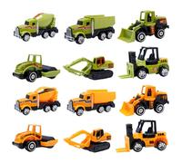Pilikoll 12 Pièces Véhicules de Construction en Métal Voiture Jouet en Métal Engins de Chantier Jouet Moulé sous Pression Véhicules de Chantier en Metal pour Enfants Garçons et Filles