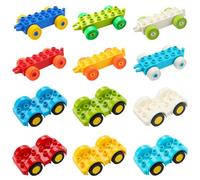 Pilikoll 12pcs Voiture Blocs de Construction pour Pochettes de fête Enfants | 6pcs Blocs Construction Voiture,6pcs blocs constructions Remorque,Bloc de Constructions de voitur