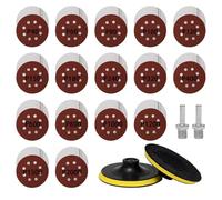 Pilikoll 160Pièces Disque de Ponçage 125mm avec Filetage M14 Disques Plateau de Ponçage 125mm avec 2 Plaques D'appui de 6,35 mm 8 Trous Disques a Poncer Papier pour Ponceuse Excentrique, 40-2000 Grain